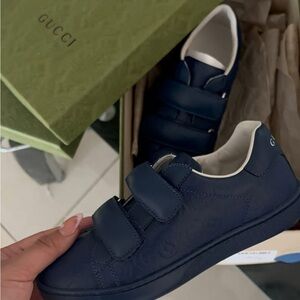 Gucci Dark Blue Velcro Sneakers